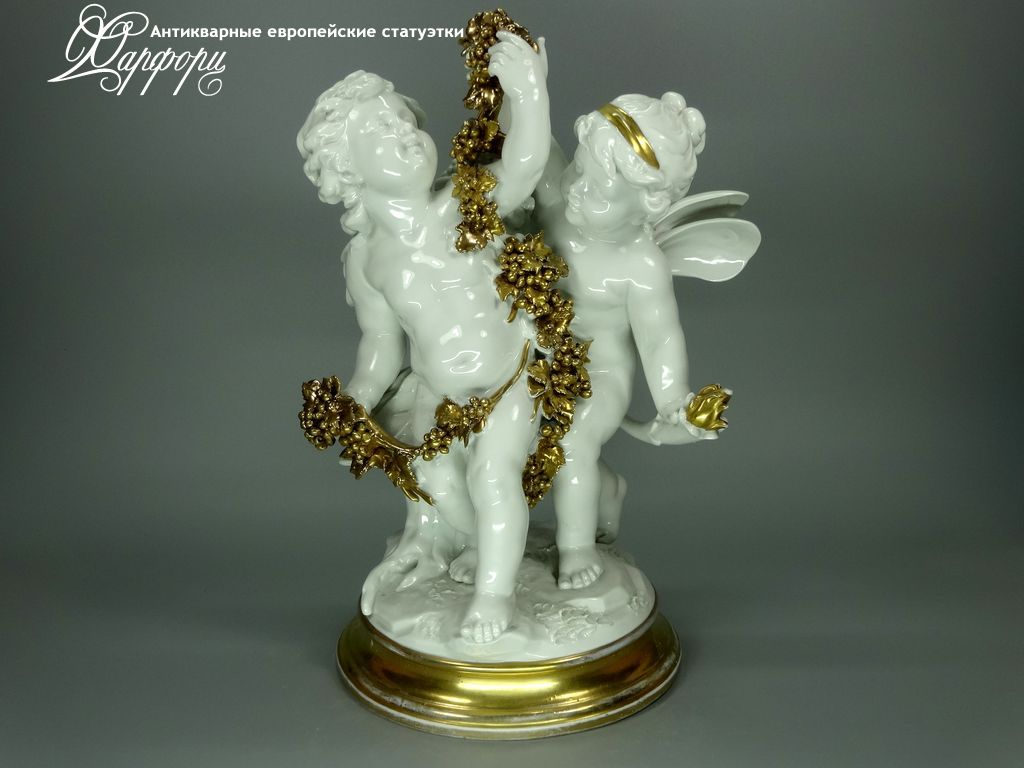 Купить фарфоровые статуэтки Volkstedt, Амур и фея, Германия